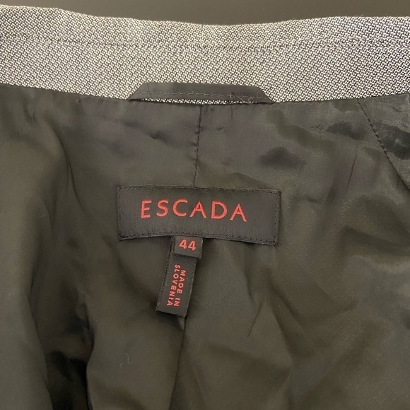 Escada Vintage Wool/Silk Classic Blazer Jacket Gray size 14 workwear office - Picture 6 of 7